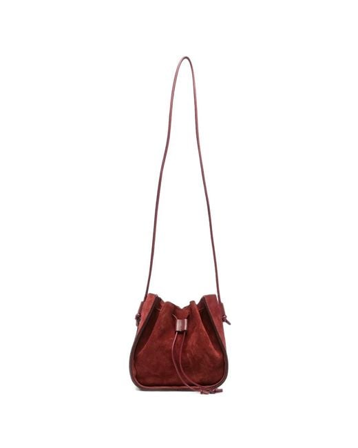 Forte_forte Red Drawstring-Fastening Bucket Bag