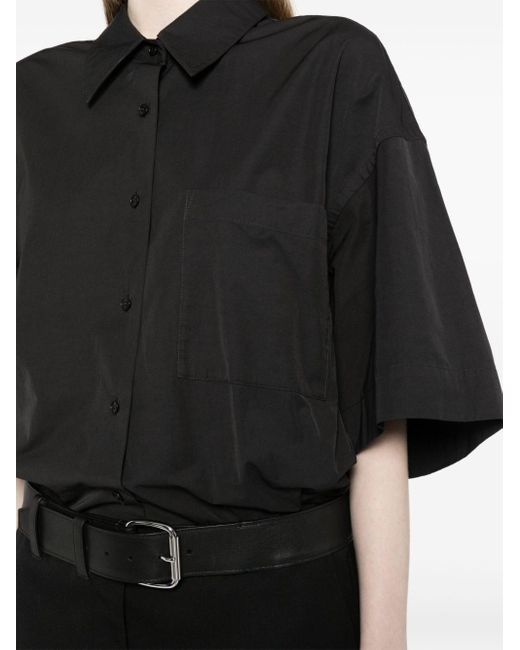 Alexander Wang Black Belted Shirt Minidress