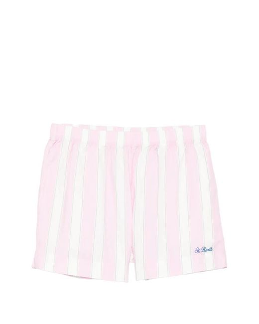 Mc2 Saint Barth Pink Short À Rayures