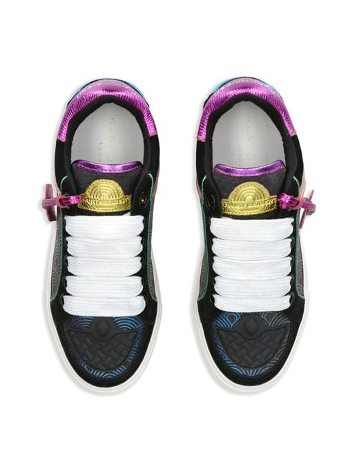 Kurt Geiger Black Southbank Tag Panelled Sneakers