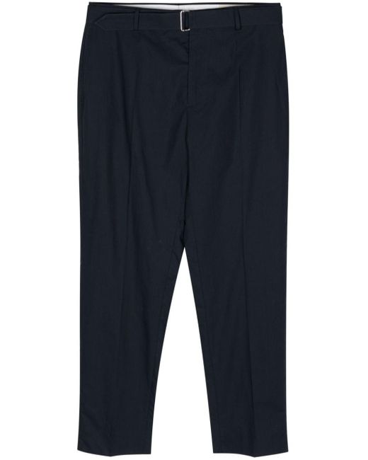 Officine Generale Blue Belted Organic Cotton Trousers for men
