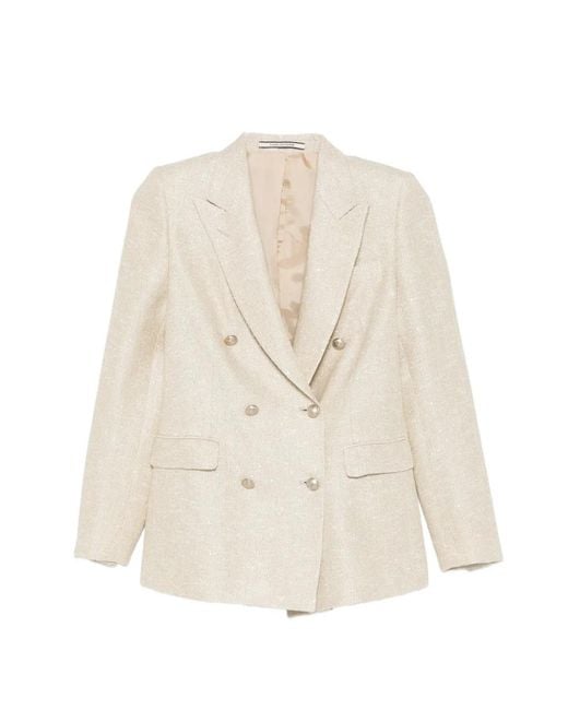Tagliatore White Blazer À Boutonnière Croisée