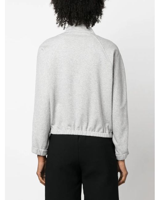Peserico Gray Mélange-Effect Zip-Up Fleece Sweatshirt