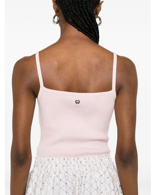 Maje Pink High Straight-Neck Top
