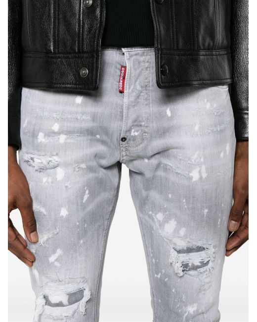 DSquared² Halbhohe Cool Guy Slim-Fit-Jeans in Gray für Herren