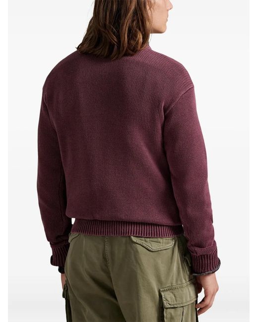 Polo Ralph Lauren Purple Long-Sleeves Cotton Sweater for men