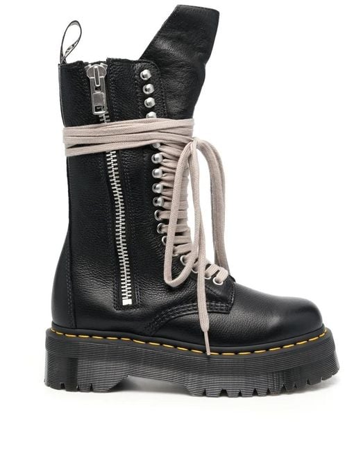 Rick Owens Black X Dr. Martens 1918 Lace-Up Platform Boots