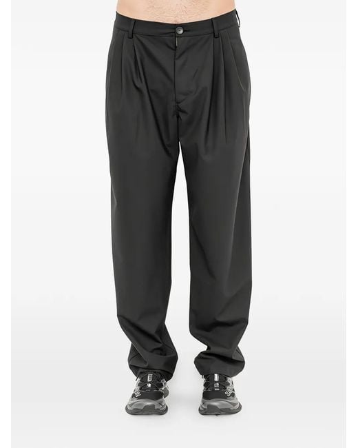 Andrea Ya'aqov Black Pleated-Detail Trousers for men