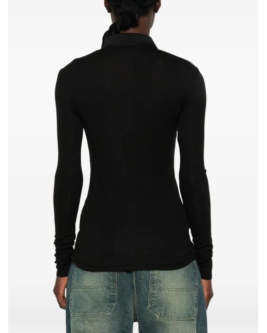 Entire studios Black Long-Sleeve Polo Shirt