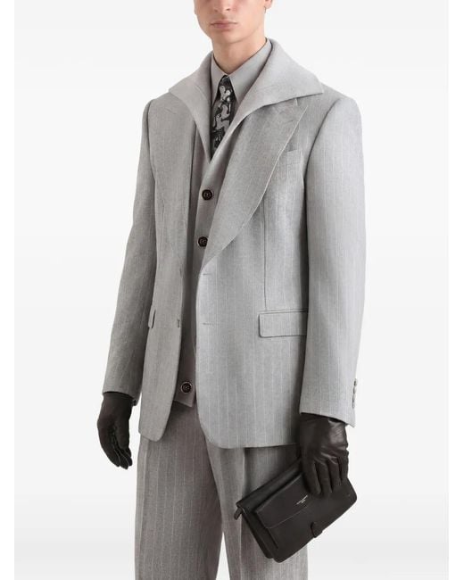 Dolce & Gabbana Gray Martini Single-Breasted Jacket for men