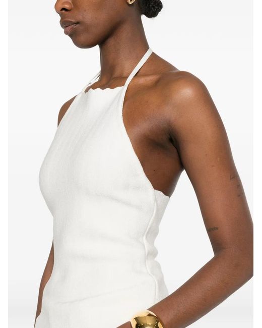 Jacquemus The Tablier Haltertop in het White