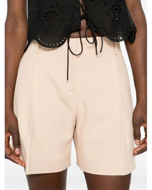 Ermanno Scervino Natural Belt-Loop Pleated Shorts