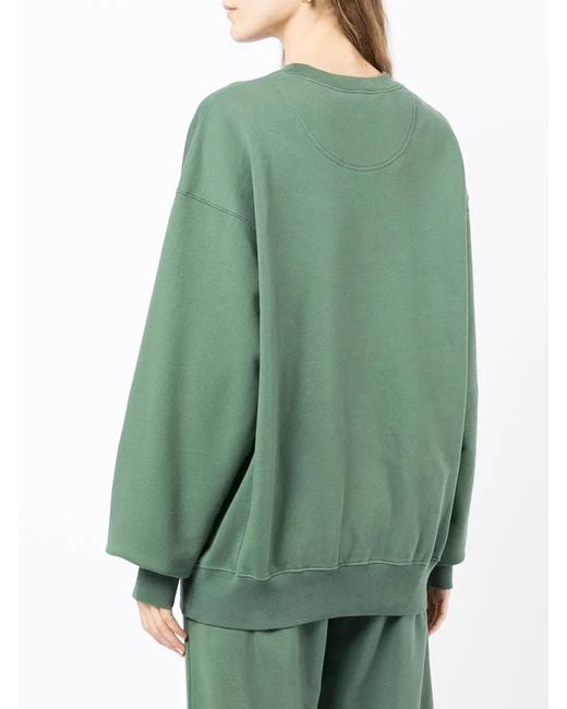 7 DAYS ACTIVE Green Logo-Print Crew Neck Sweatshirt