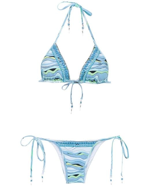 Bikini Con Ricamo di Amir Slama in Blue