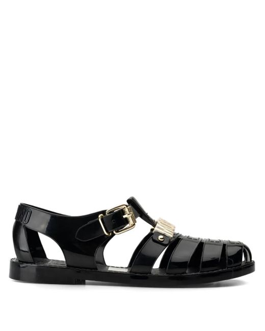 Moschino Logo-Plaque Buckle Sandals in Black for Men | Lyst display picture 3