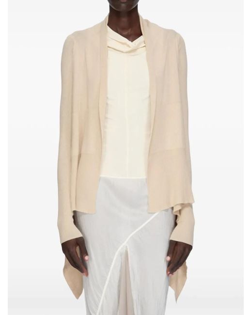 Rick Owens White Knit Cardigan