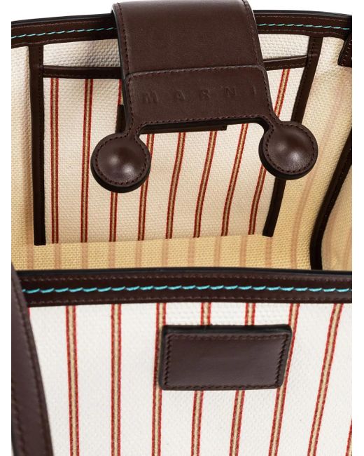 Borsa Tote A Righe di Marni in Pink