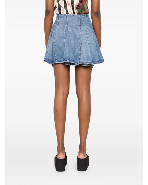 Falda Corta Con Parche Del Logo DIESEL de color Blue
