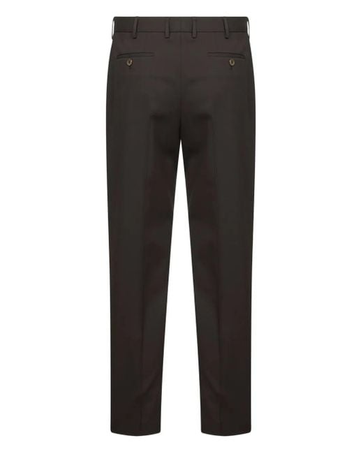 PT Torino Black Wool-Blend Trousers