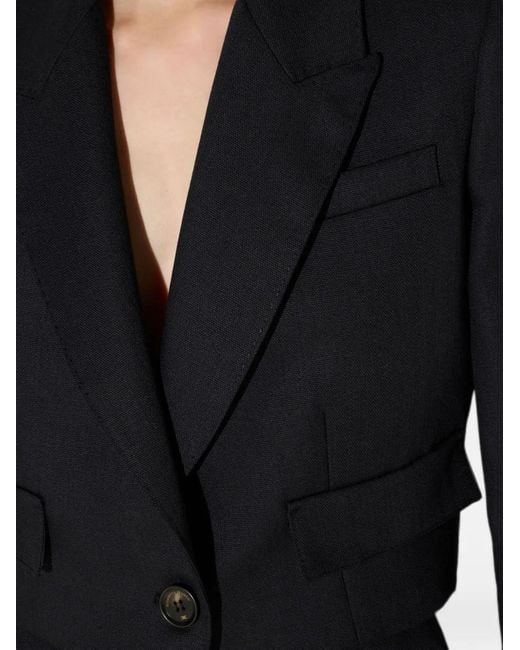 Elisabetta Franchi Blue Wool Cropped Jacket