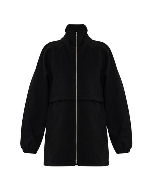 Jil Sander Black Stand-Up Collar Wool Jacket