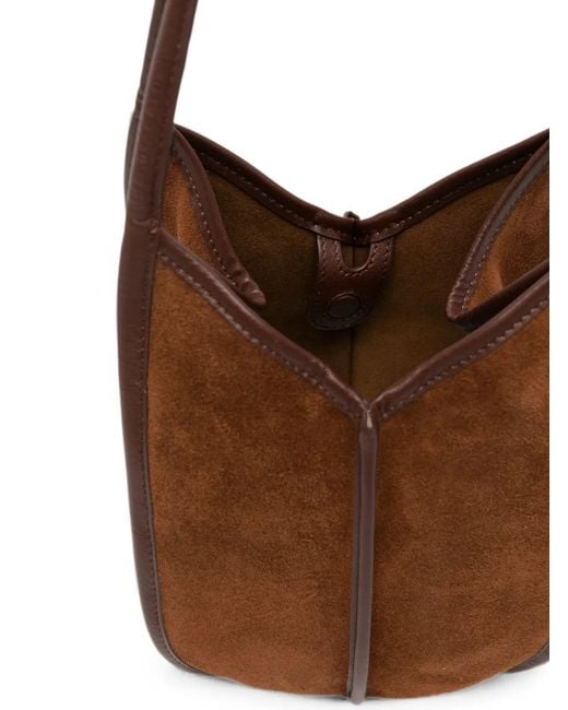 Hereu Brown Calella Suede Shoulder Bag