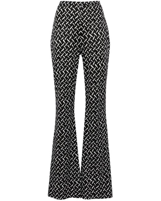 Diane von Furstenberg Brooklyn High-waisted Flared Trousers Black