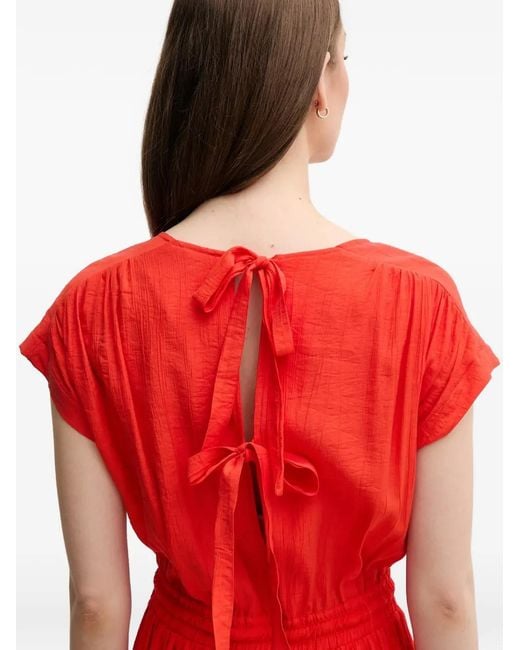 Robe Mi-Longue Lien De Resserrage La Petite Francaise en coloris Red