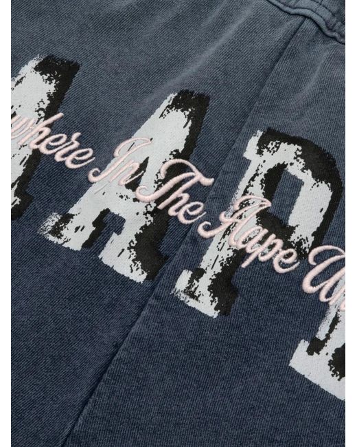Aape By A Bathing Ape Blue Mini-Short À Broderies Contrastantes