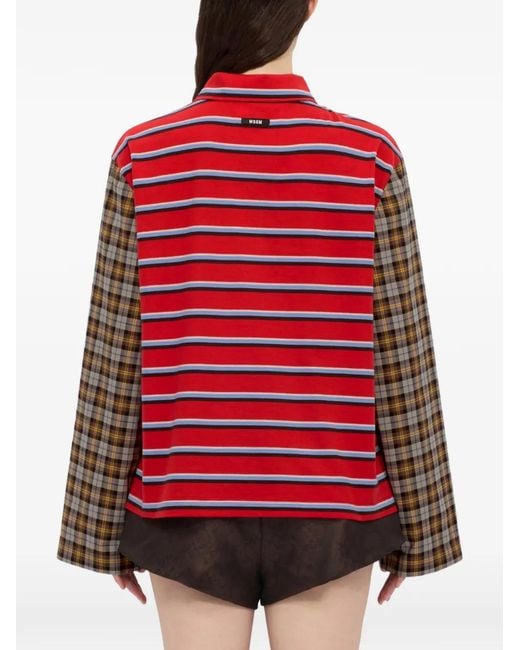 MSGM Gestreept Poloshirt in het Red