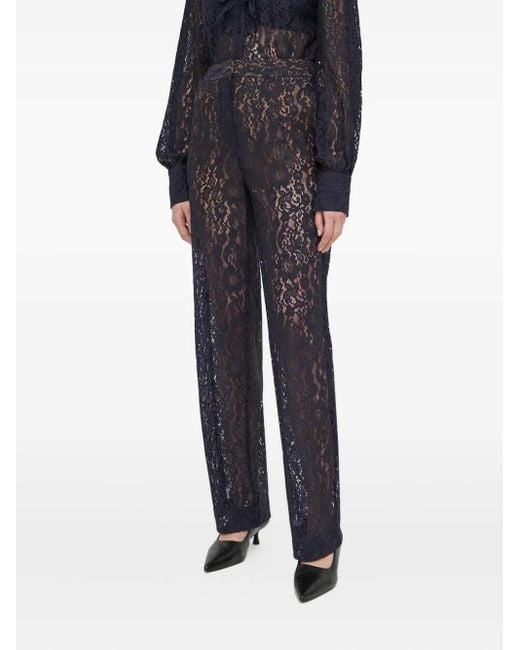 Bruuns Bazaar Broek Met Bloemenkant in het Black