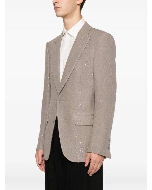 Tom Ford Brown Speckled Two-Button Jacket for men
