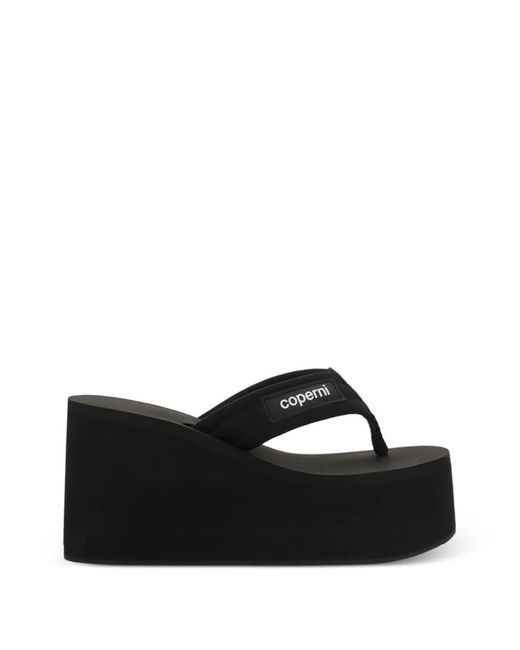 Coperni Black Platform Flip Heeled Sandals