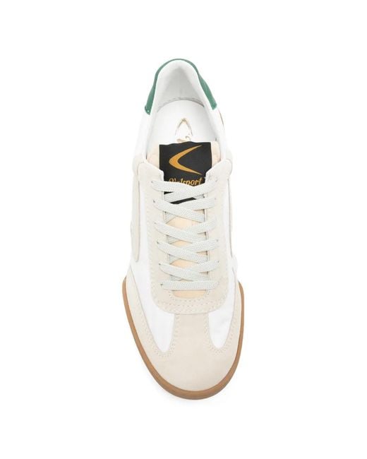 Valsport White Suede-Panel Sneakers for men