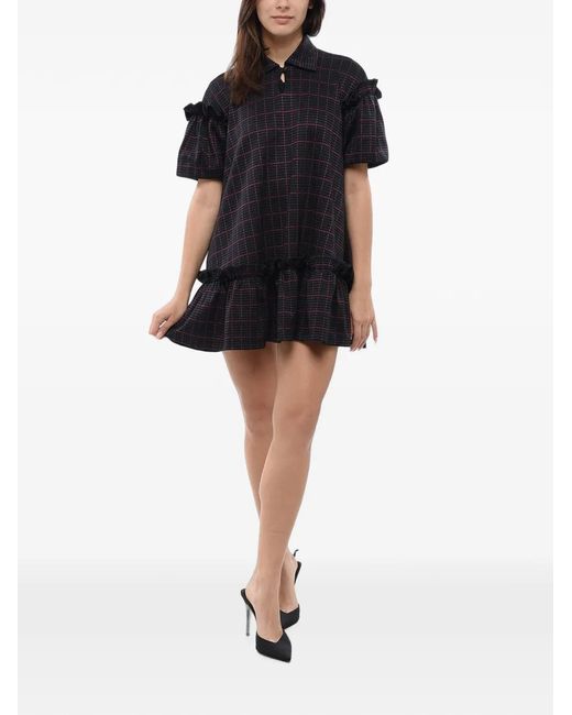 Viktor & Rolf Black Checked Ruffled Dress