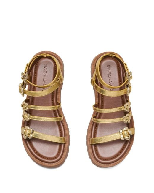 Marc Jacobs ザ デイジー メタリック サンダル Brown