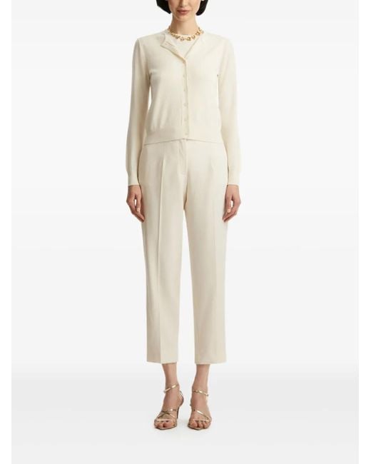 Oscar de la Renta White Button-Front Cardigan