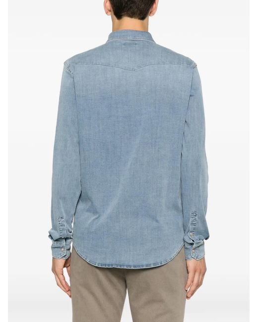 Camisa Estilo Western Impure de hombre de color Blue
