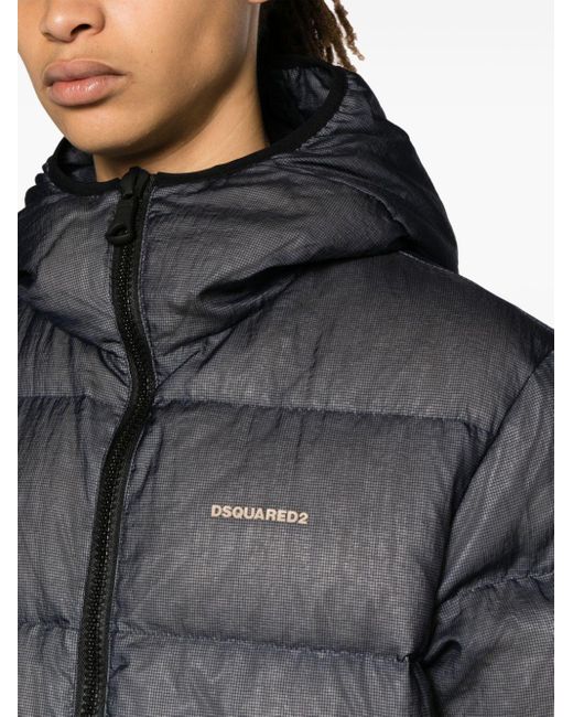 DSquared² Gefütterte Ripstop-Jacke mit Logo-Prägung in Black für Herren