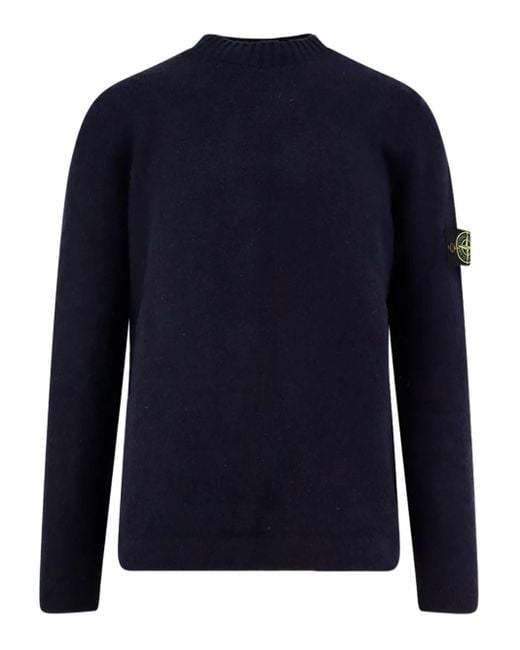 Stone Island Blue "Winter Cotton" Crew Neck for men
