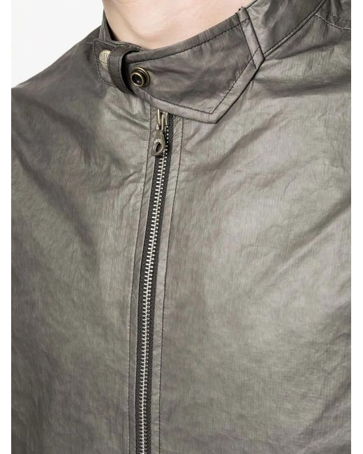 DIESEL Gray Crinkle-Effect Zip-Up Jacket for men