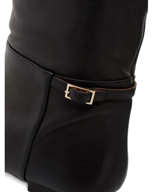 Atp Atelier Black Premana Squared Buckle-Strap Boots
