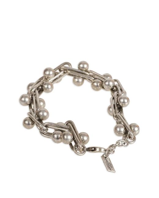 Saint Laurent Metallic Chain Beaded Bracelet for men