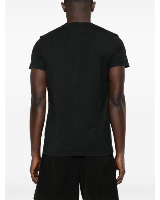 Balmain Black Logo-flocked Cotton T-shirt for men