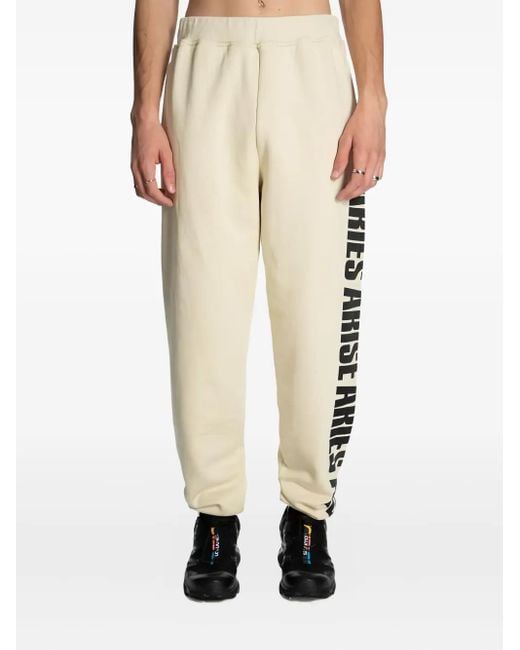 メンズ Aries Cotton Track Pants Natural
