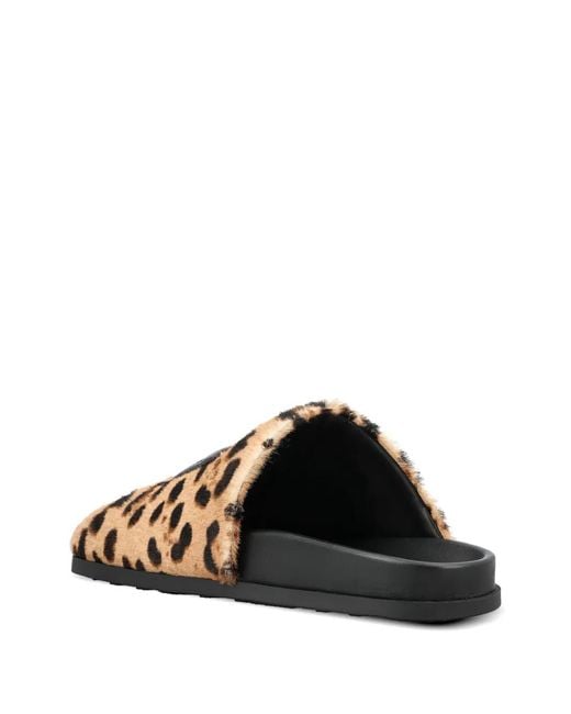 Givenchy Brown Leopard-Print Logo-Appliqué Mules