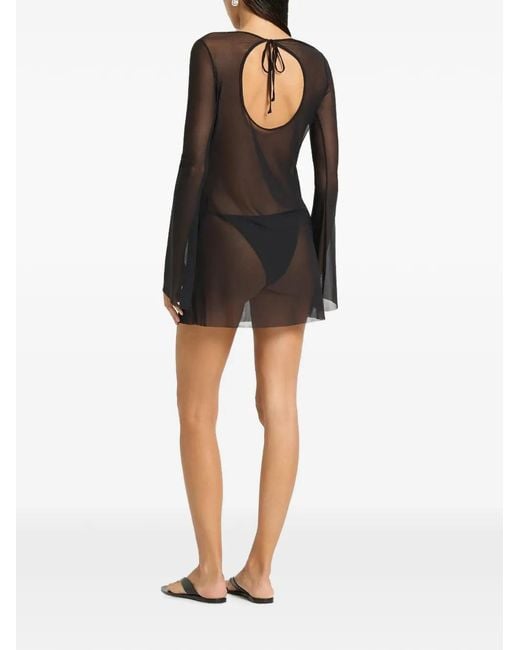 Bondeye Black Priya Ring-Detail Mini Dress