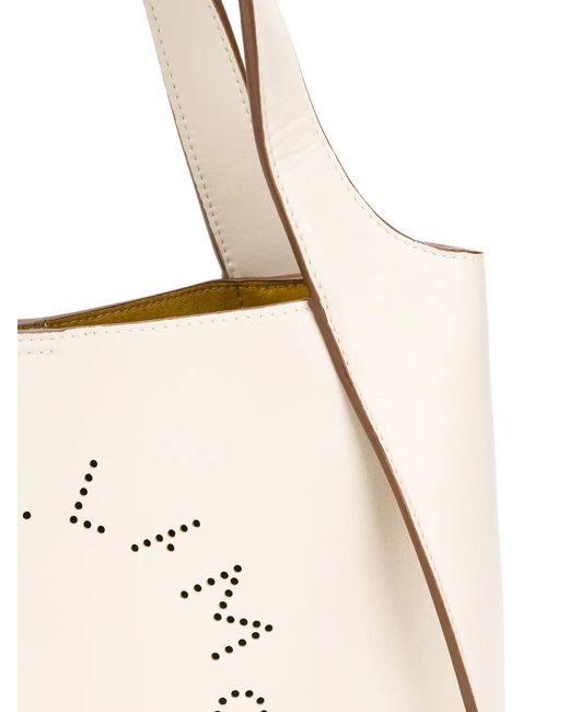Stella McCartney Natural Stella Logo Crossbody Tote Bag