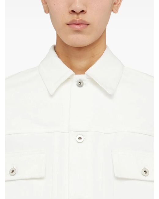 Jil Sander White Button-Fastening Denim Jacket for men