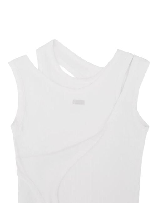 HELIOT EMIL White Asymmetrisches ärmelloses Minikleid